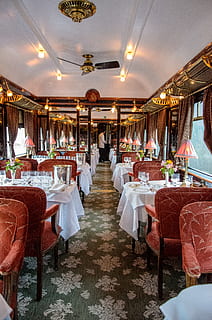 travel, train, orient, express, restaurant, dinner, noble, luxury HD wallpaper