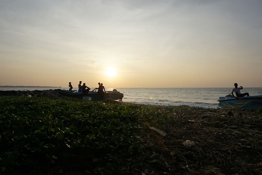 sri lanka, sky, water, sunset, sea, group of people, scenics - nature HD wallpaper
