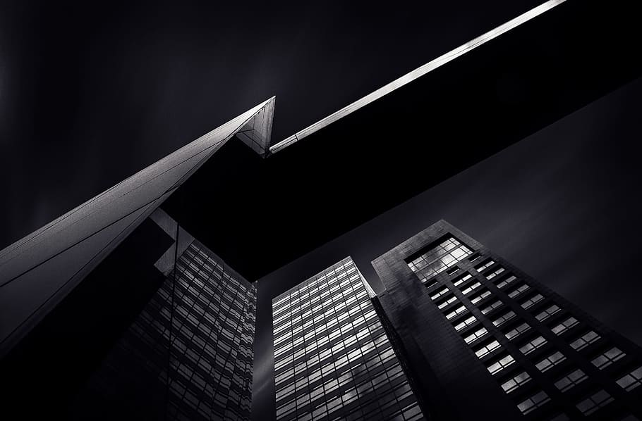 building, skyscraper, urban, dark, city, architecture, built structure HD wallpaper