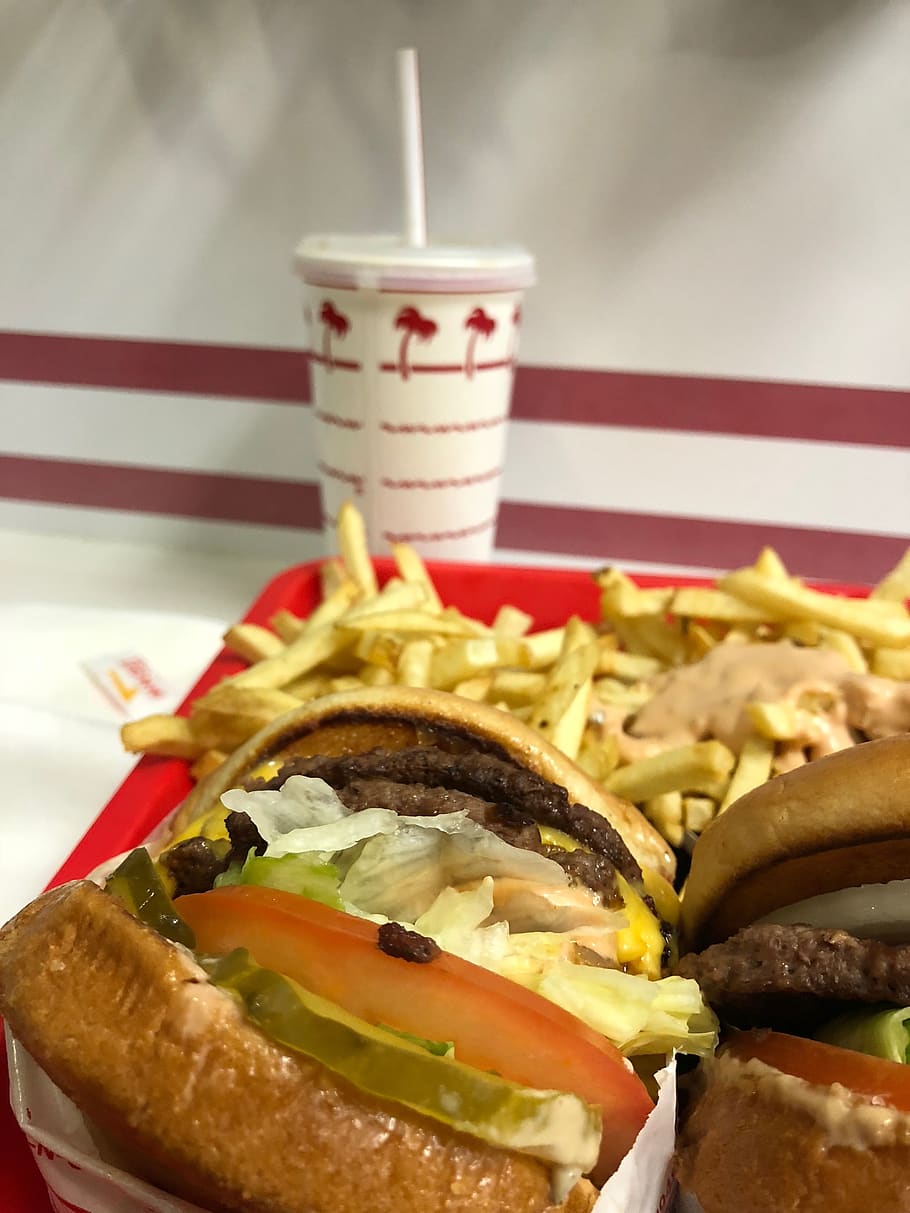 united states, san jose, in-n-out burger, fast food, cheeseburger, HD wallpaper