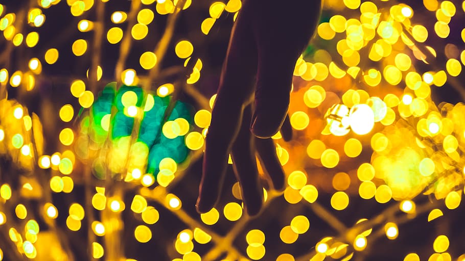 bokeh, hands, lights, bokeh lights, creative hands, night, wallpapers HD wallpaper