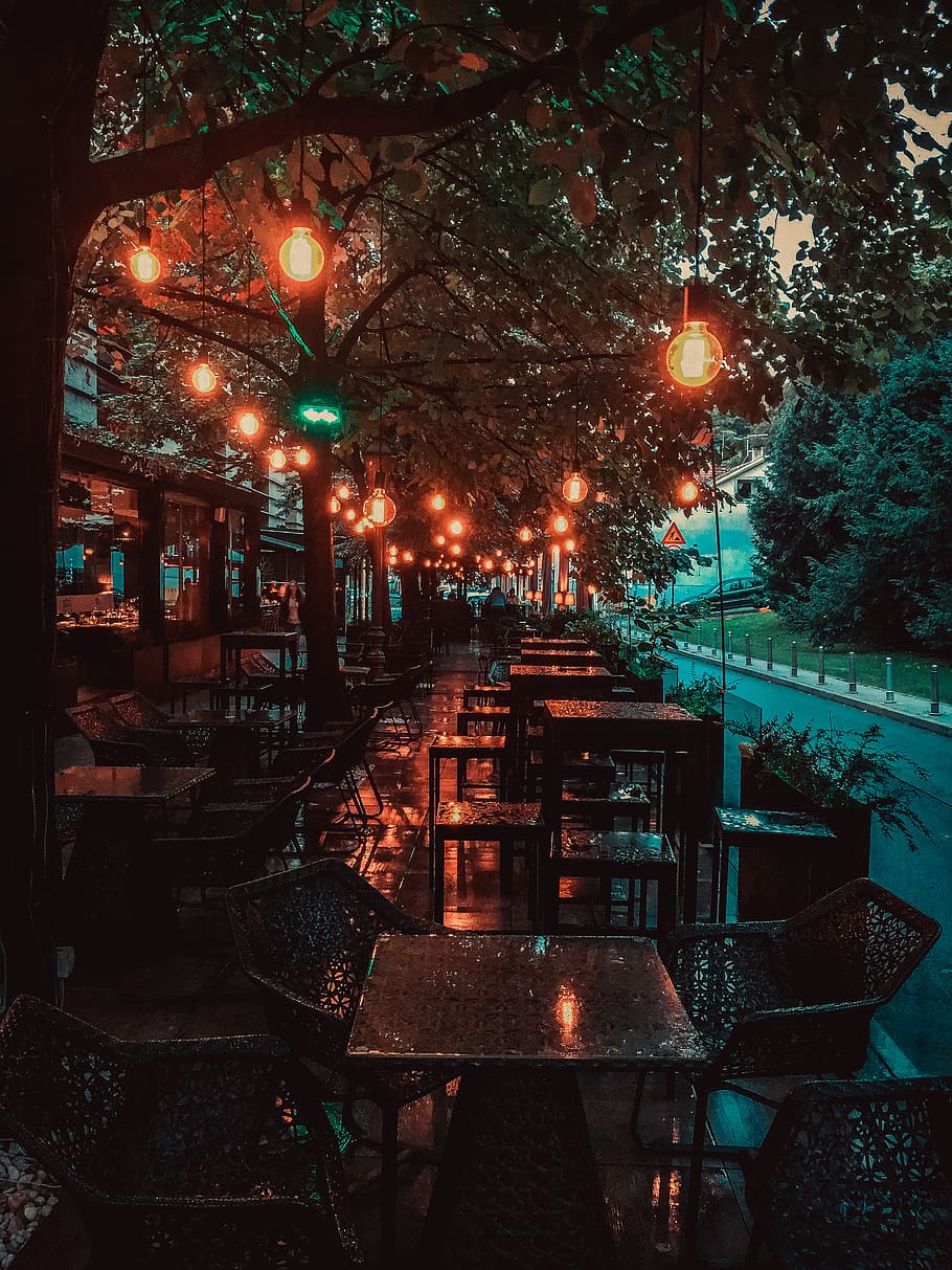 croatia, zagreb, vaporwave, lights, warm, rain, vintage, chill