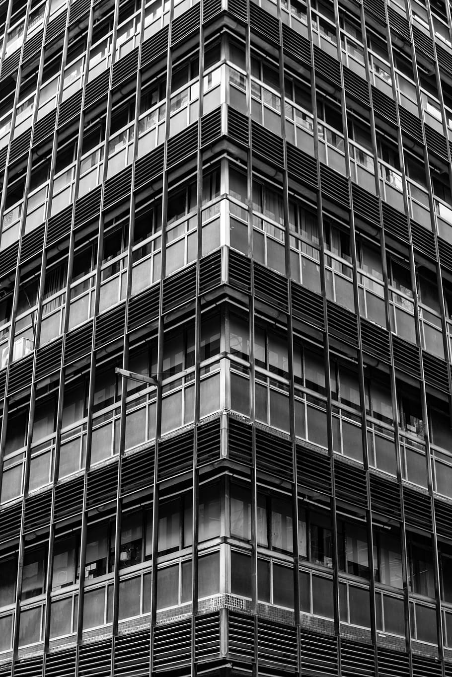 greyscale photography of buildin, building, office building, home decor, HD wallpaper
