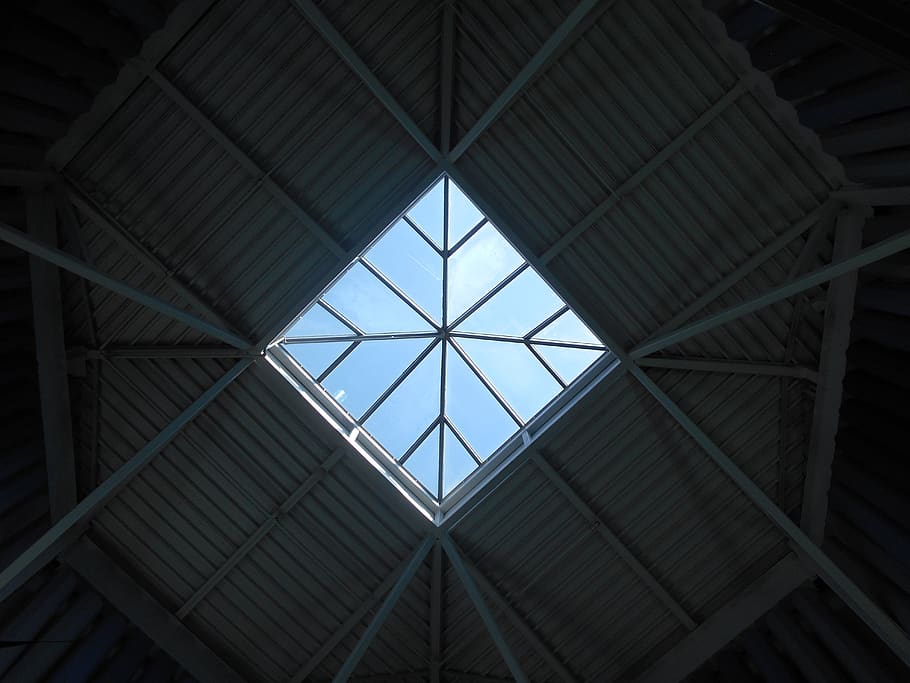skylight, architecture, diamond, ceiling, built structure, low angle view HD wallpaper