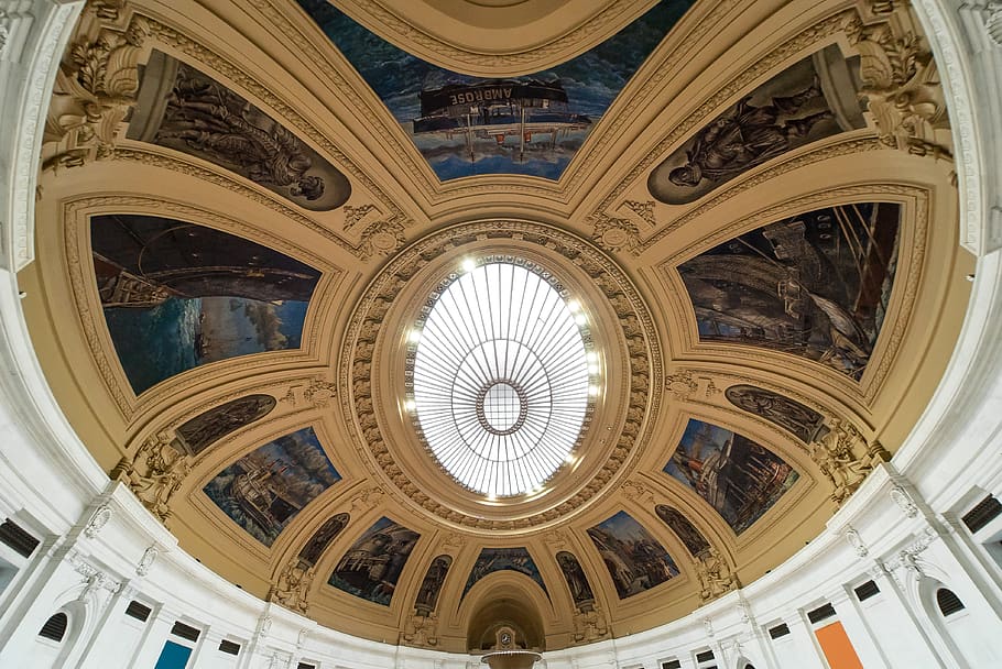 ceiling, art, oval, light, lights, renaissance, marble, arch HD wallpaper