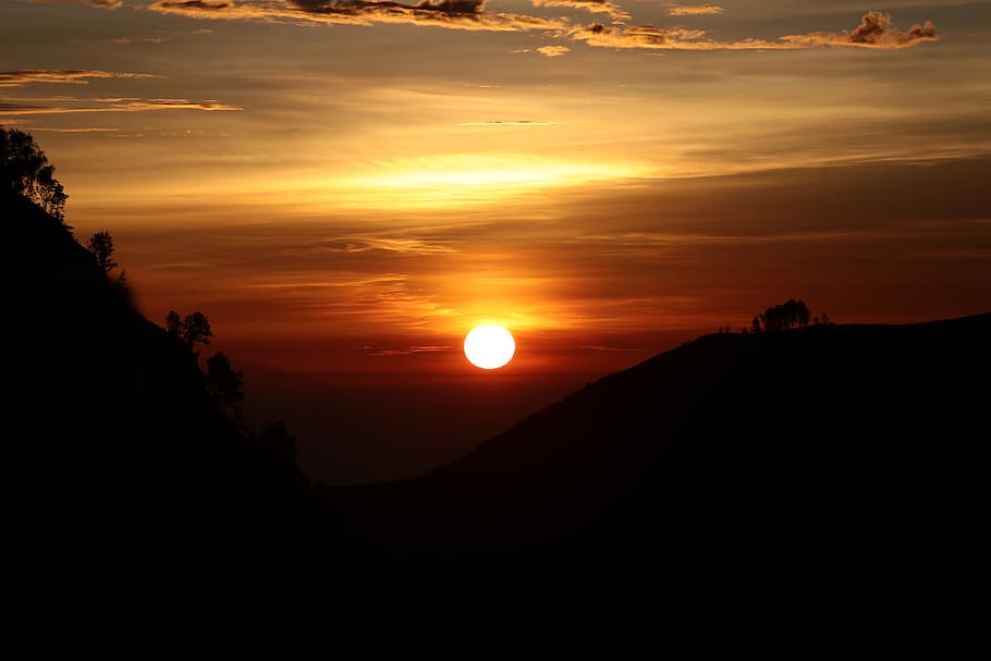 sunset, dusk, silhouette, sky, beauty in nature, scenics - nature HD wallpaper