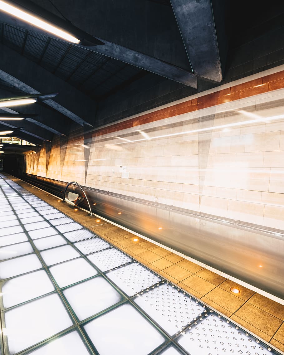 brown and black building interior, train, train station, terminal HD wallpaper
