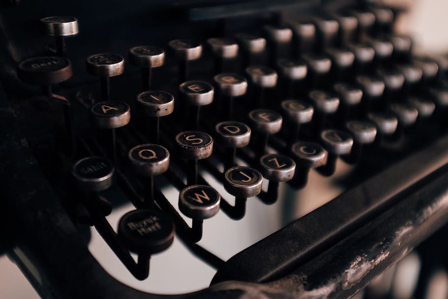 black typewriter, technology, letter, alphabet, indoors, no people HD wallpaper