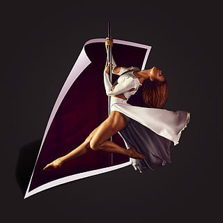 pylon, flight, girl, model, dance, dance floor, soar, pole dance HD wallpaper