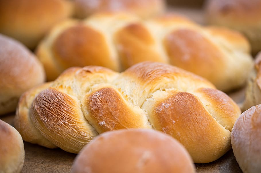 baked bread, food, bun, shabbat, challah, eat, confectionery, HD wallpaper