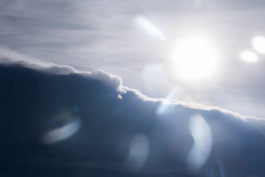 clouds, light, refraction, reflection, sun, abovetheclouds HD wallpaper