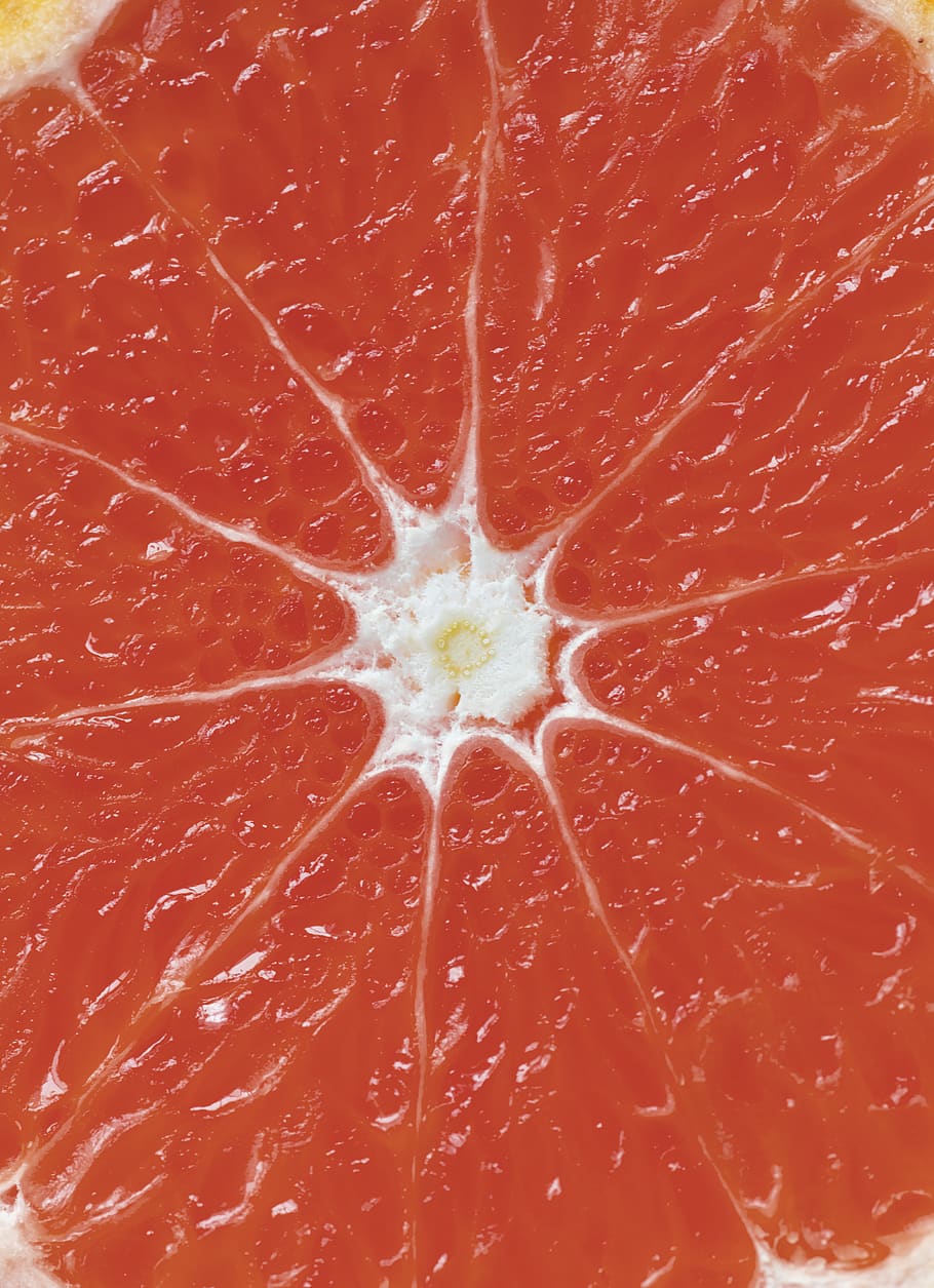 Grapefruit, citrus, close-up, food, fresh, half, juicy, pulp, HD wallpaper