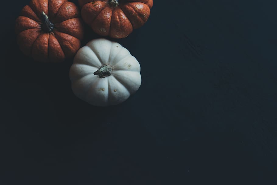 orange and white pumpkins, food, plant, vegetable, produce, scott webb photography, HD wallpaper