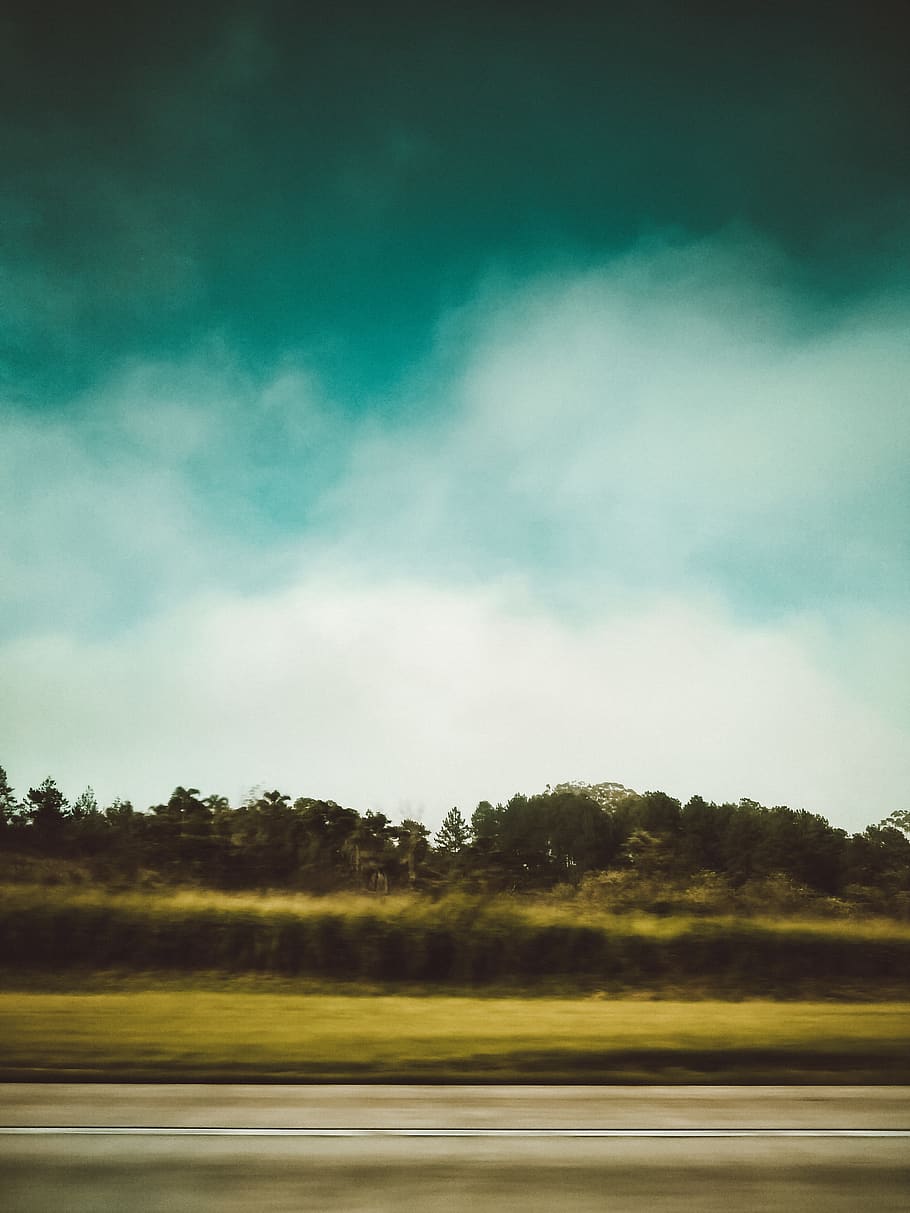 Empty Road Under Blue and White Sky, clouds, daylight, environment HD wallpaper
