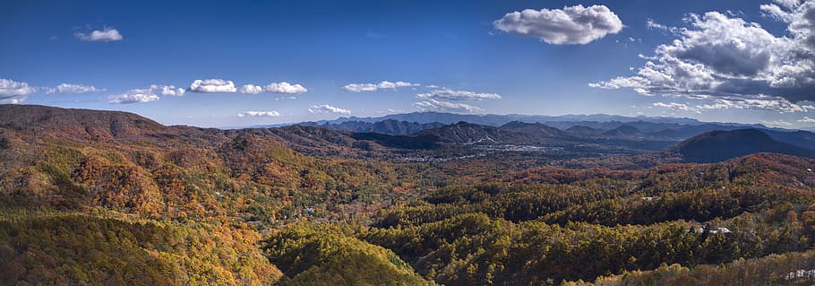 Panoramic Shot Of Mountains, clouds, daylight, landscape, nature HD wallpaper