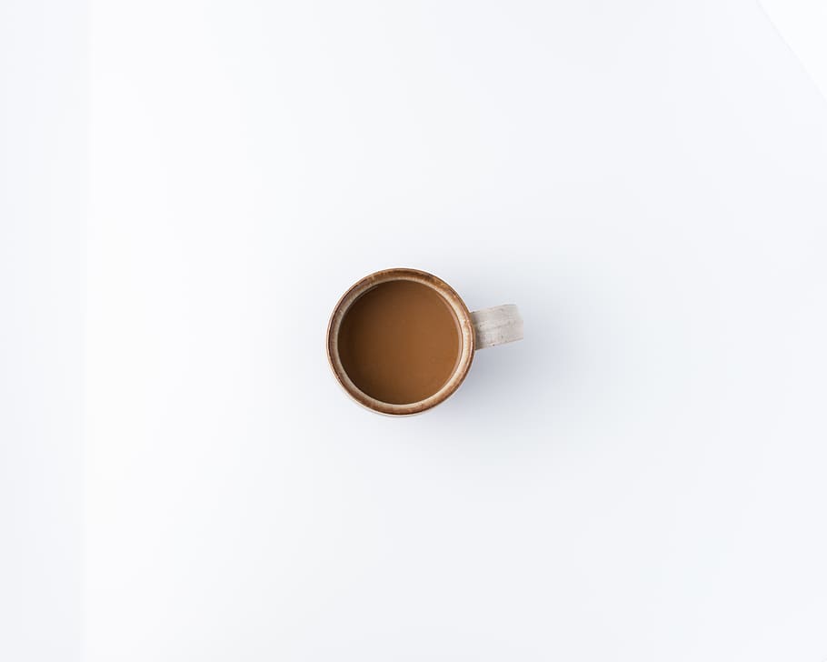 brown ceramic mug with coffee, cup, drink, food and drink, refreshment HD wallpaper