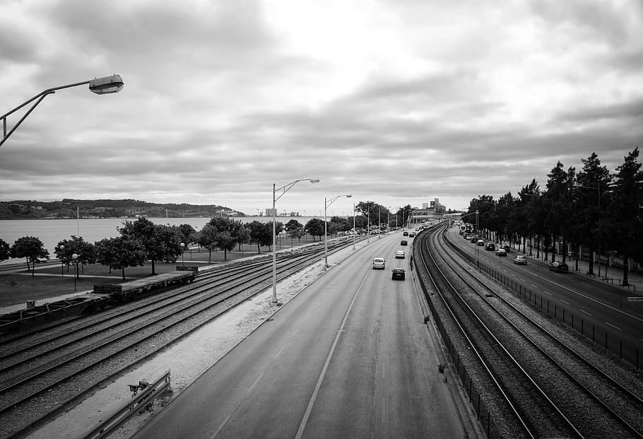 portugal, belém, sky, transportation, cloud - sky, road, street HD wallpaper