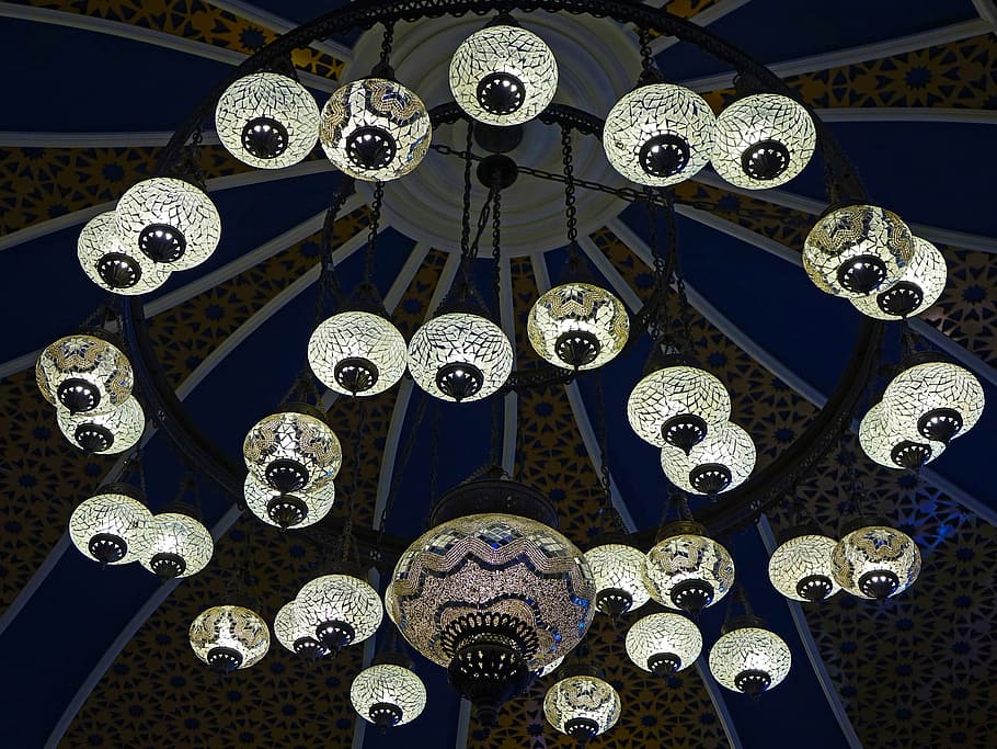 lantern, modern, light, lamp, round, glow, ceiling, low angle view HD wallpaper
