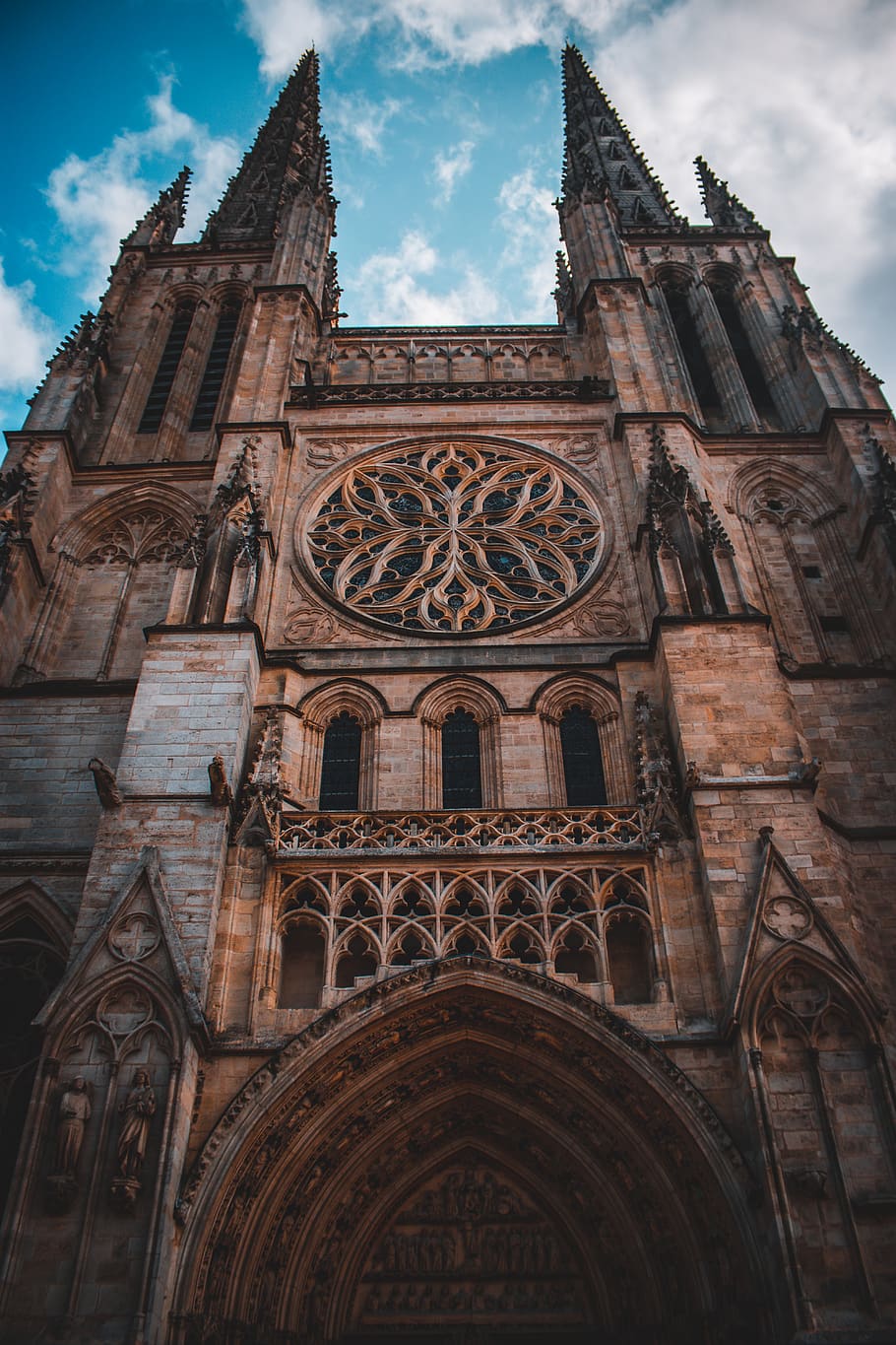 Cathedral of Saint Andrew of Bordeaux, ancient, architectural HD wallpaper