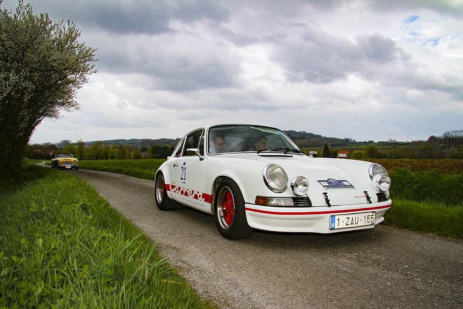 oldtimer, porsche, transportation, mode of transportation, cloud - sky HD wallpaper