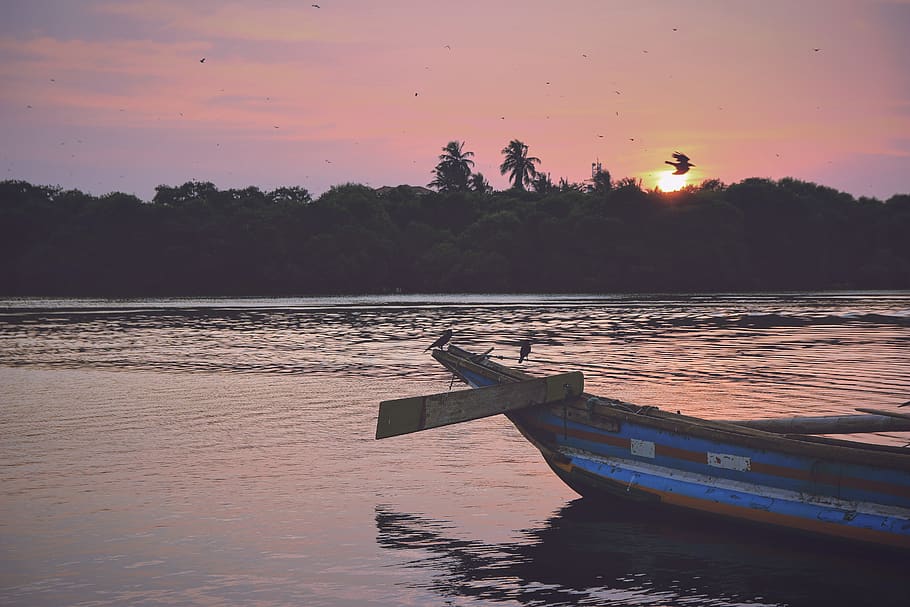 dusk, srilanka, nautical vessel, sky, sunset, water, transportation HD wallpaper