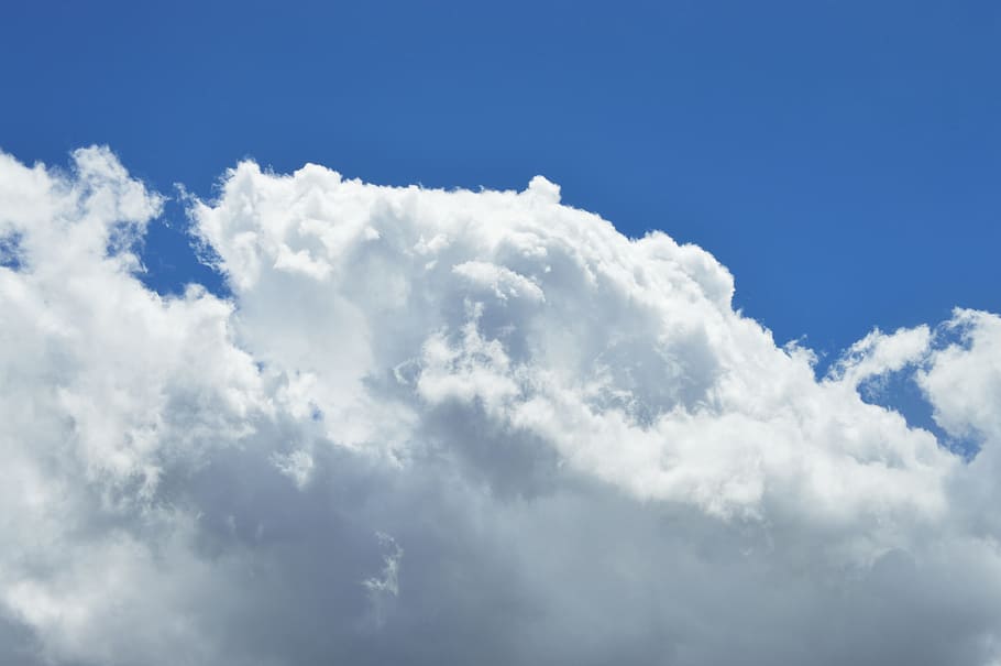 White Clouds Under Blue Sky, atmosphere, cloudscape, cloudy, color HD wallpaper