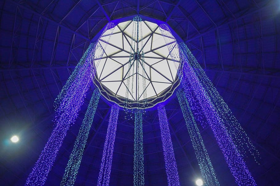 lights, shapes, indoor, low angle view, built structure, architecture HD wallpaper