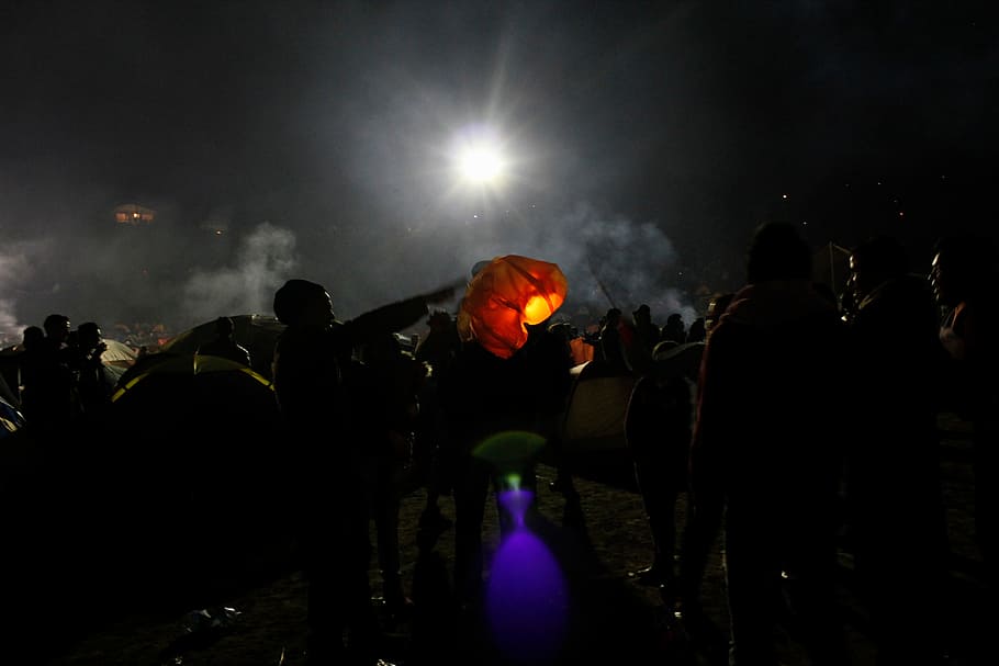 light, night, fire, darkness, atmosphere of earth, group of people HD wallpaper