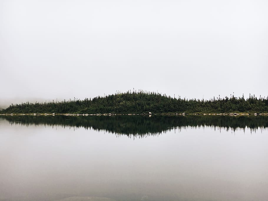 united states, mount katahdin, trees, reflection, maine, hike HD wallpaper