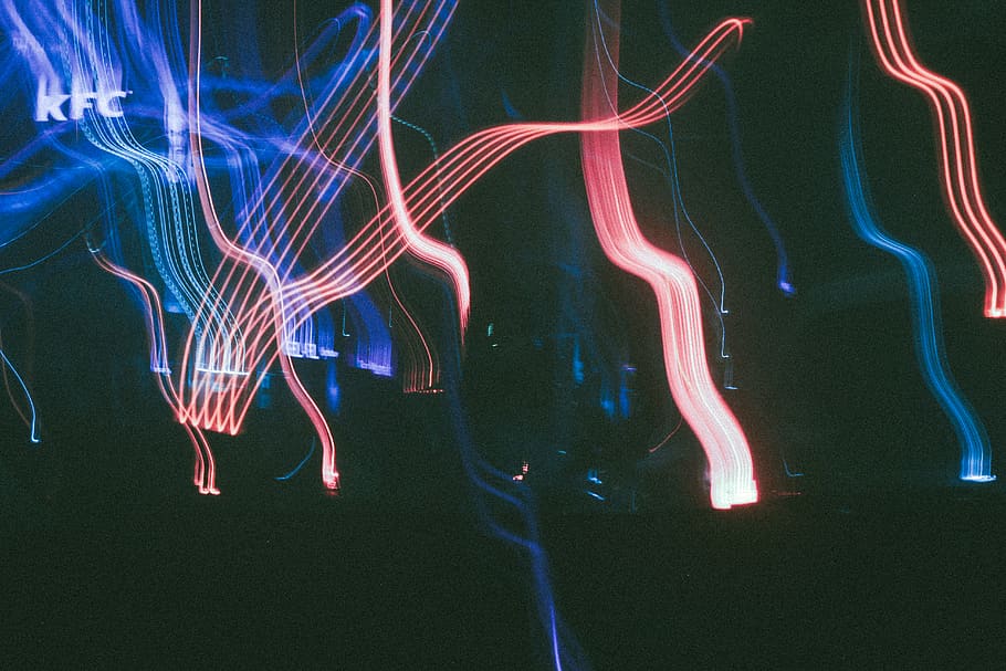 light, kfc, neon, lightpaint, glow, slowspeed, long exposure HD wallpaper
