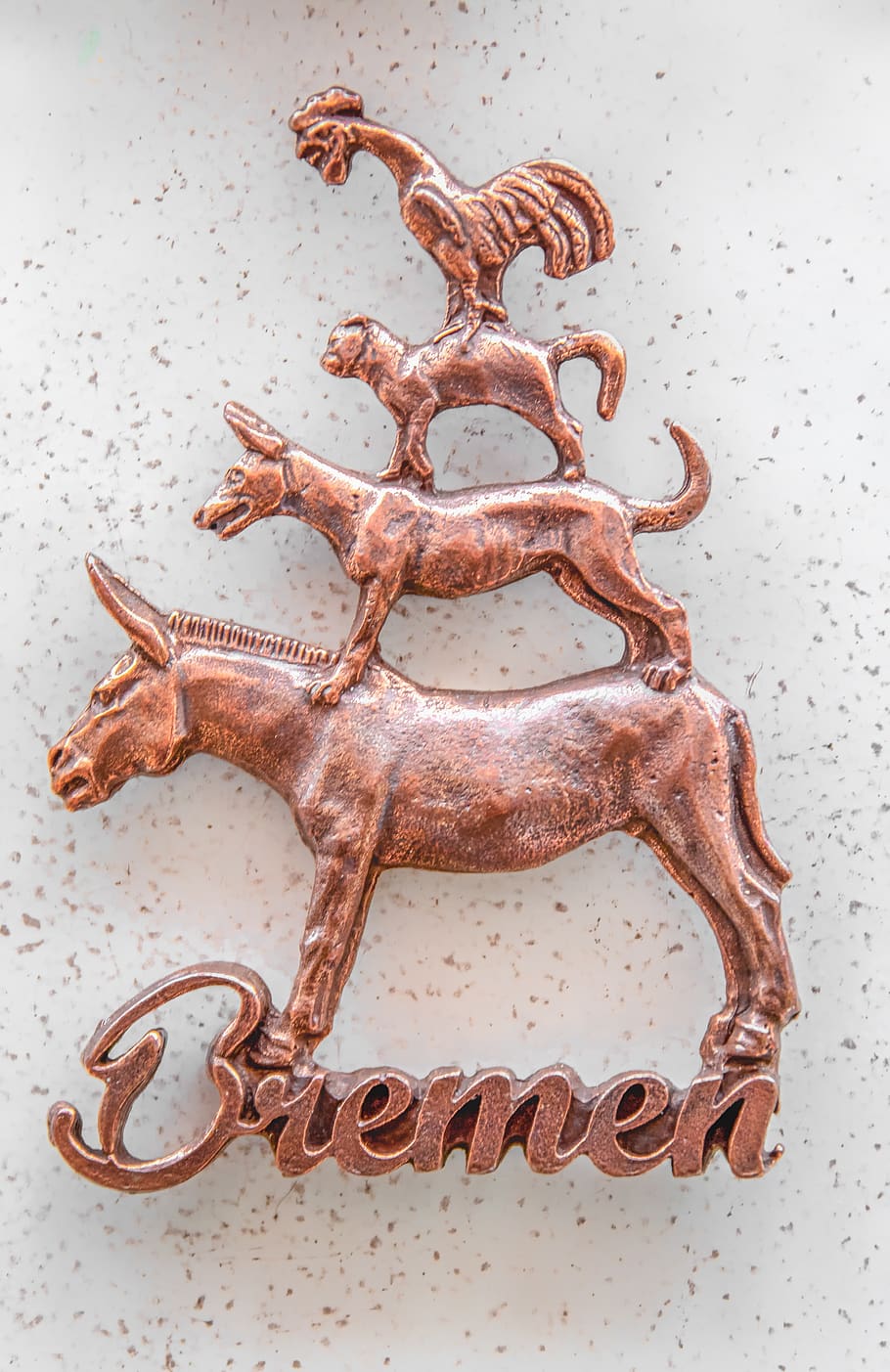 bremen, town musicians, copper, technology, metal, craft, donkey HD wallpaper