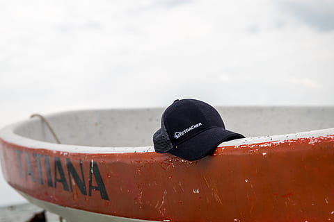 red and gray mesh cap, clothing, apparel, hat, baseball cap, vehicle HD wallpaper