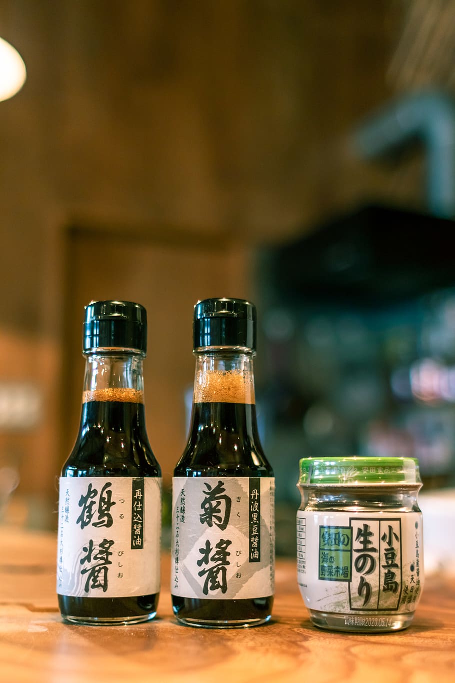 three kanji script bottles, drink, alcohol, beverage, sake, beer HD wallpaper