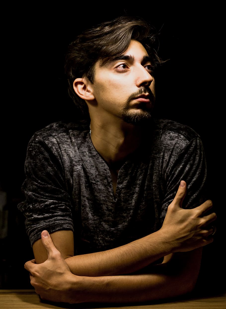 men, portrait, light, night, young adult, one person, studio shot HD wallpaper