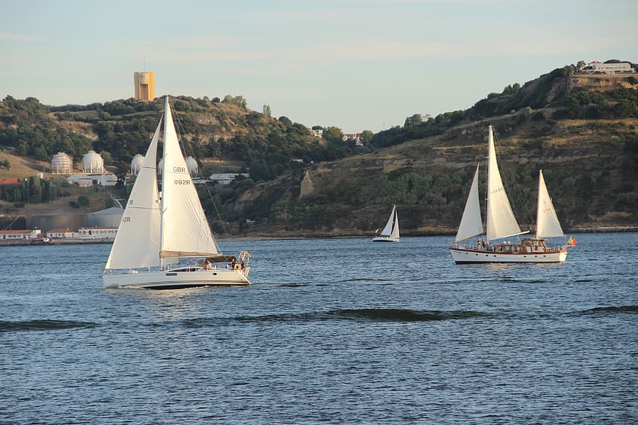 boat, candle, rio, mar, ocean, sailboat, yacht, lake, landscape HD wallpaper