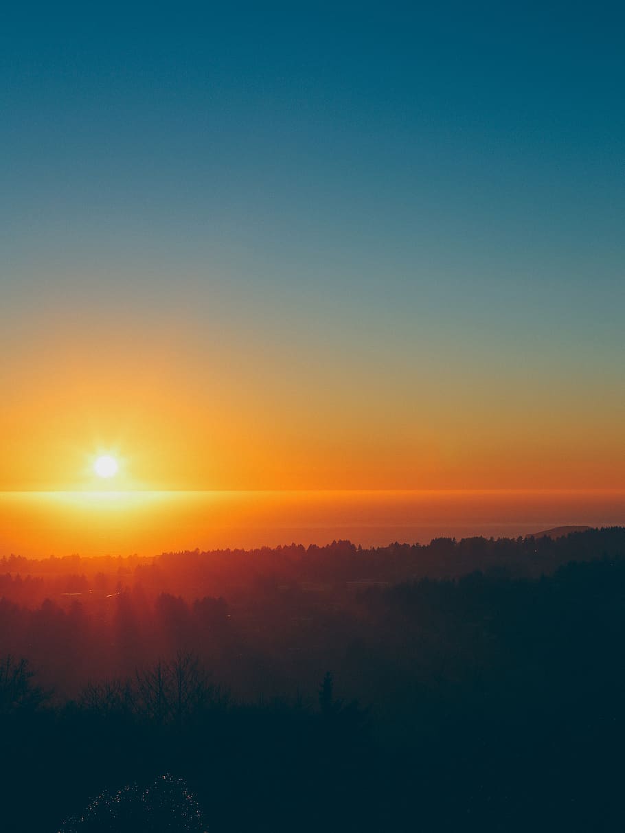 sunset, pacific, ocean, orange, light, oregon, beauty in nature HD wallpaper