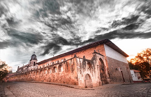 architecture, path, walkway, building, mexico, michoacan, patzcuaro HD wallpaper