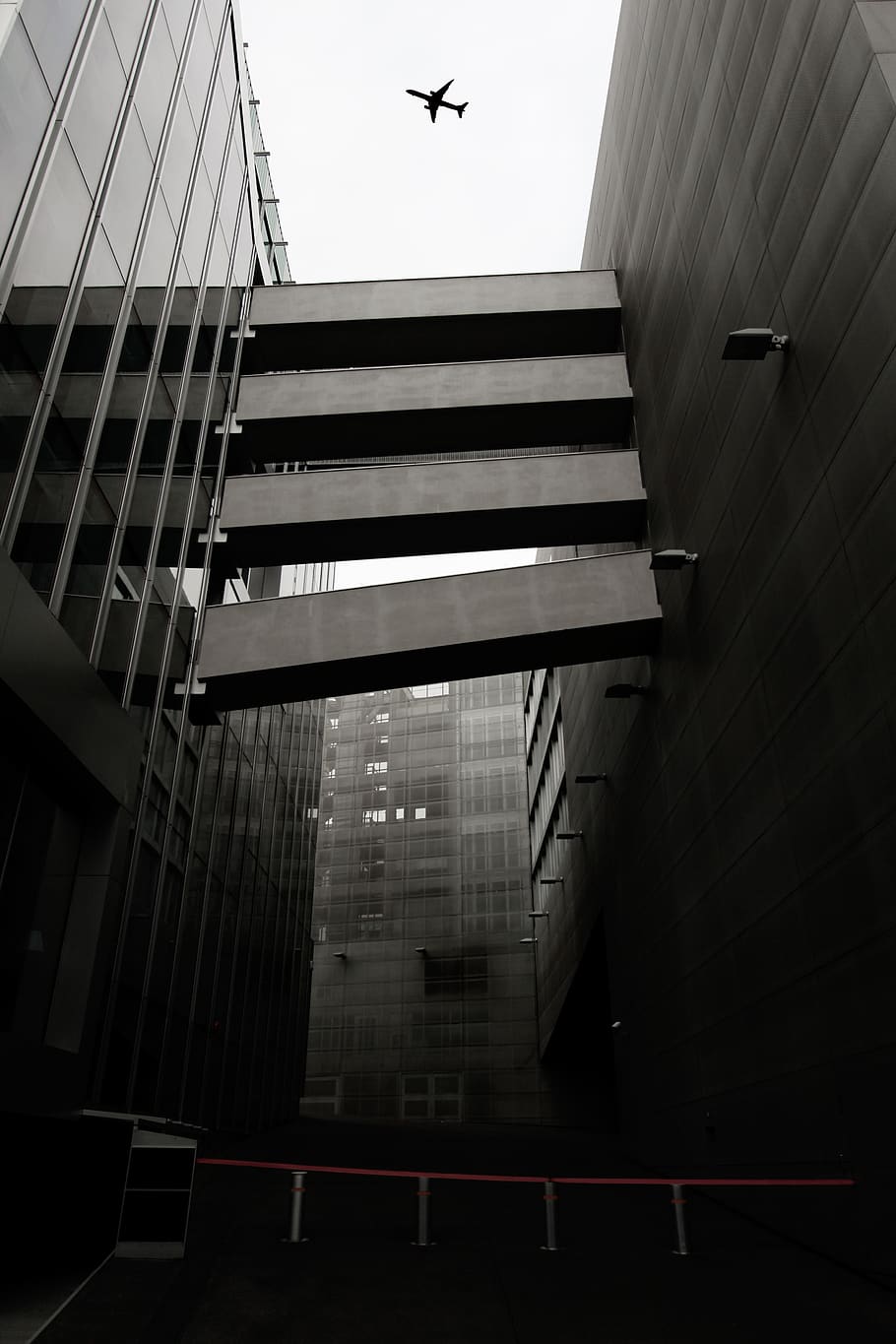 Architectural Photo of Gray Building, airplane, architectural design