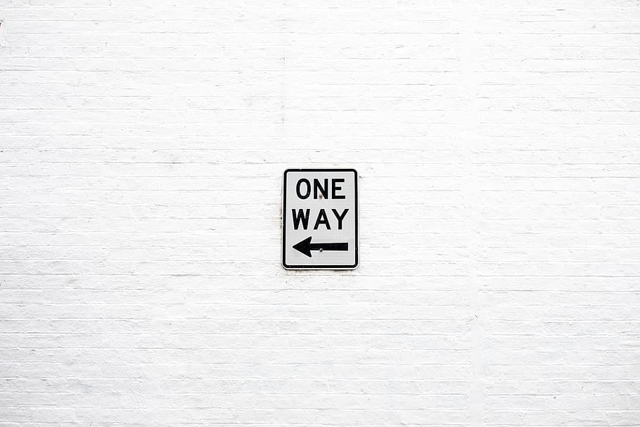One Way arrow left signage, symbol, road sign, wall, text, stopsign HD wallpaper
