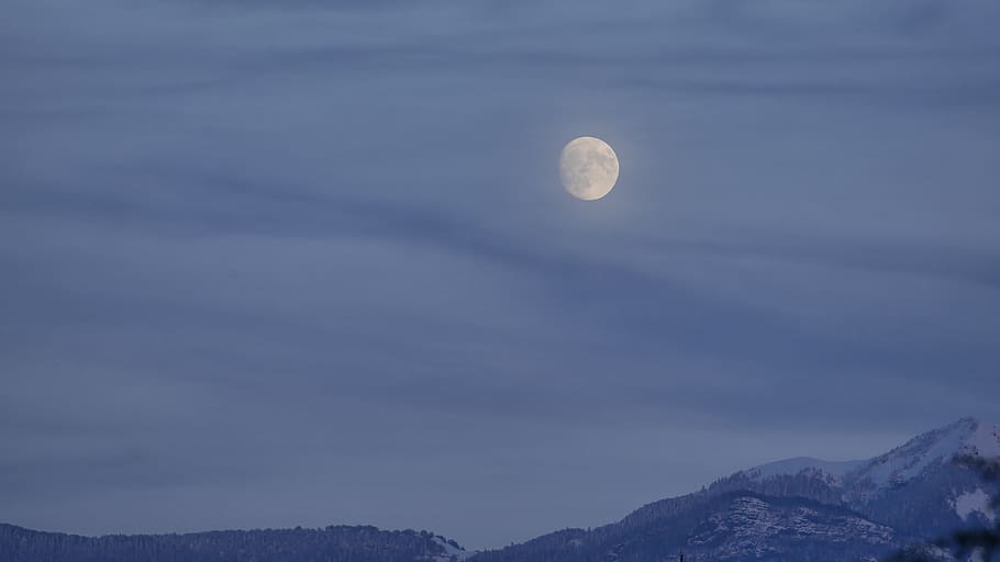 landscape, sky, moon, cloud, night, wallpaper, beauty in nature HD wallpaper