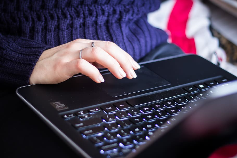 laptop, computer, typing, working, business, hands, human hand HD wallpaper
