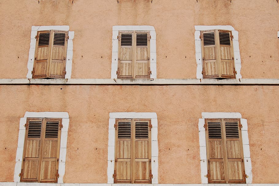 brown concrete building, window, architecture, built structure HD wallpaper