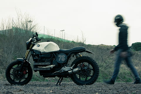 Man Standing Near Black and White Bmw Standard Motorcycle, biker HD wallpaper