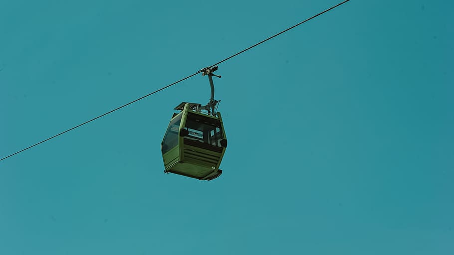 minimal, cable car, aerial, sky, clear, outdoors, transport HD wallpaper