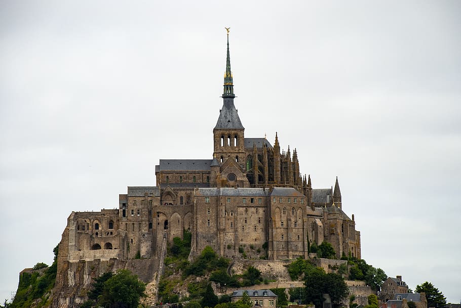 castle, stronghold, fortress, france, brittany, mont-st-michel, HD wallpaper