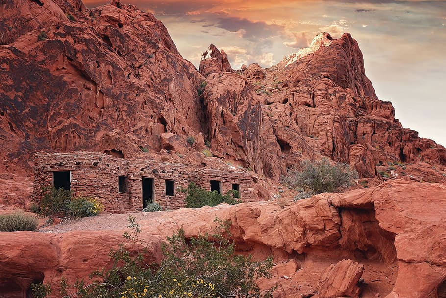 the cabins, valley of fire, hiking, red rocks, lake mead, las vegas, HD wallpaper