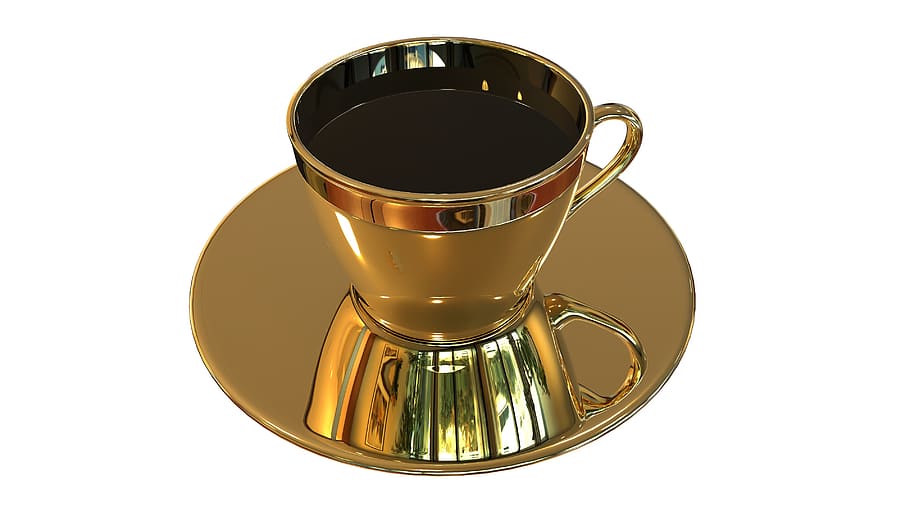 cup, coffee, drink, drinks, gold, caffeine, breakfast, food and drink HD wallpaper
