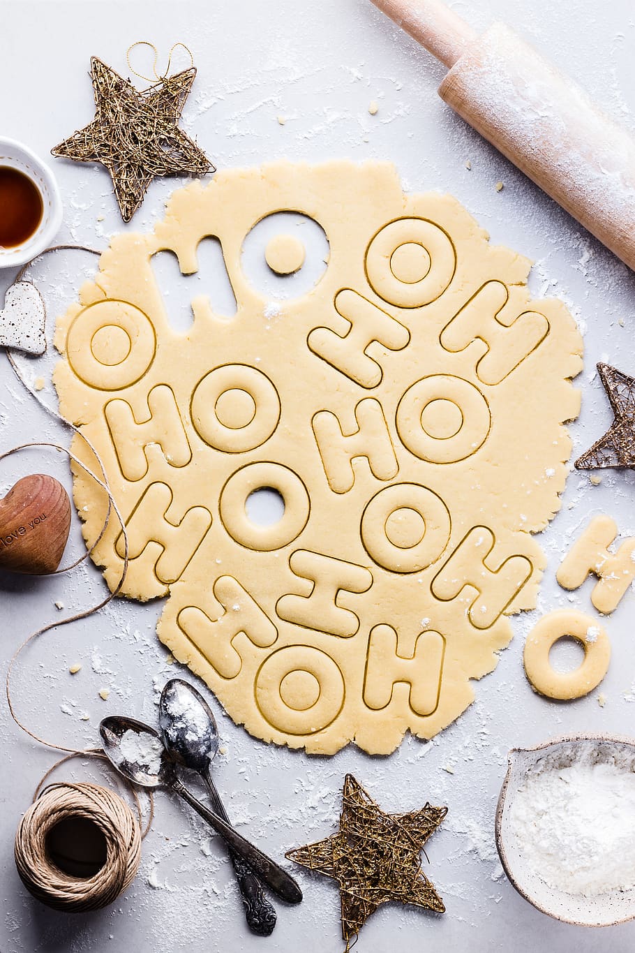 dough on white surface, baked, food, sweet food, cookie, christmas HD wallpaper