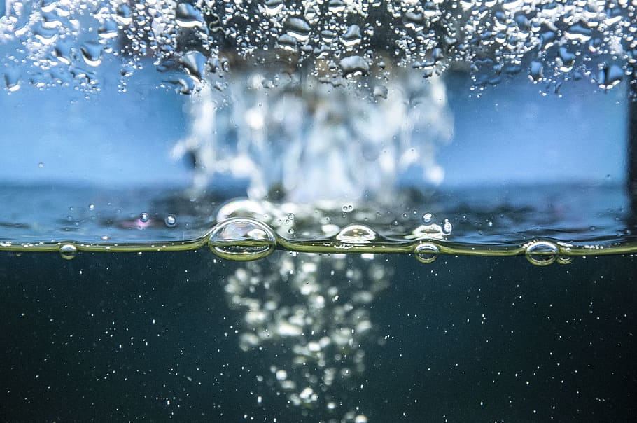 water with bubbles, drop, close-up, wet, nature, no people, focus on foreground HD wallpaper