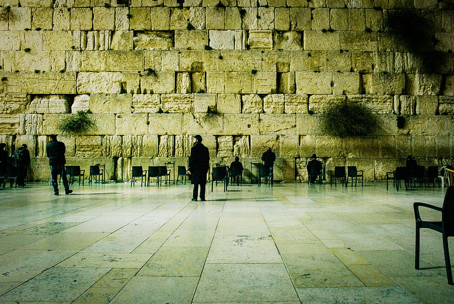 israel, jerusalem, western wall, group of people, architecture, HD wallpaper